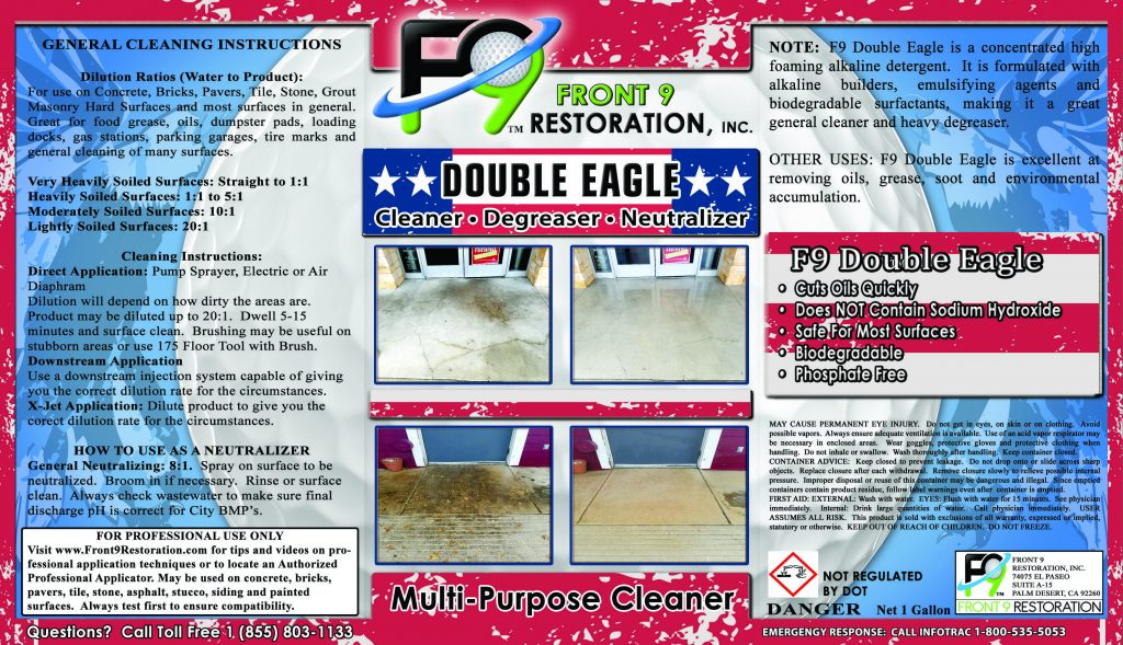 F9 Double Eagle Cleaner Degreaser Neutralizer